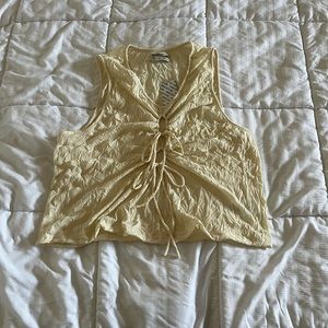 Cream textures tank top